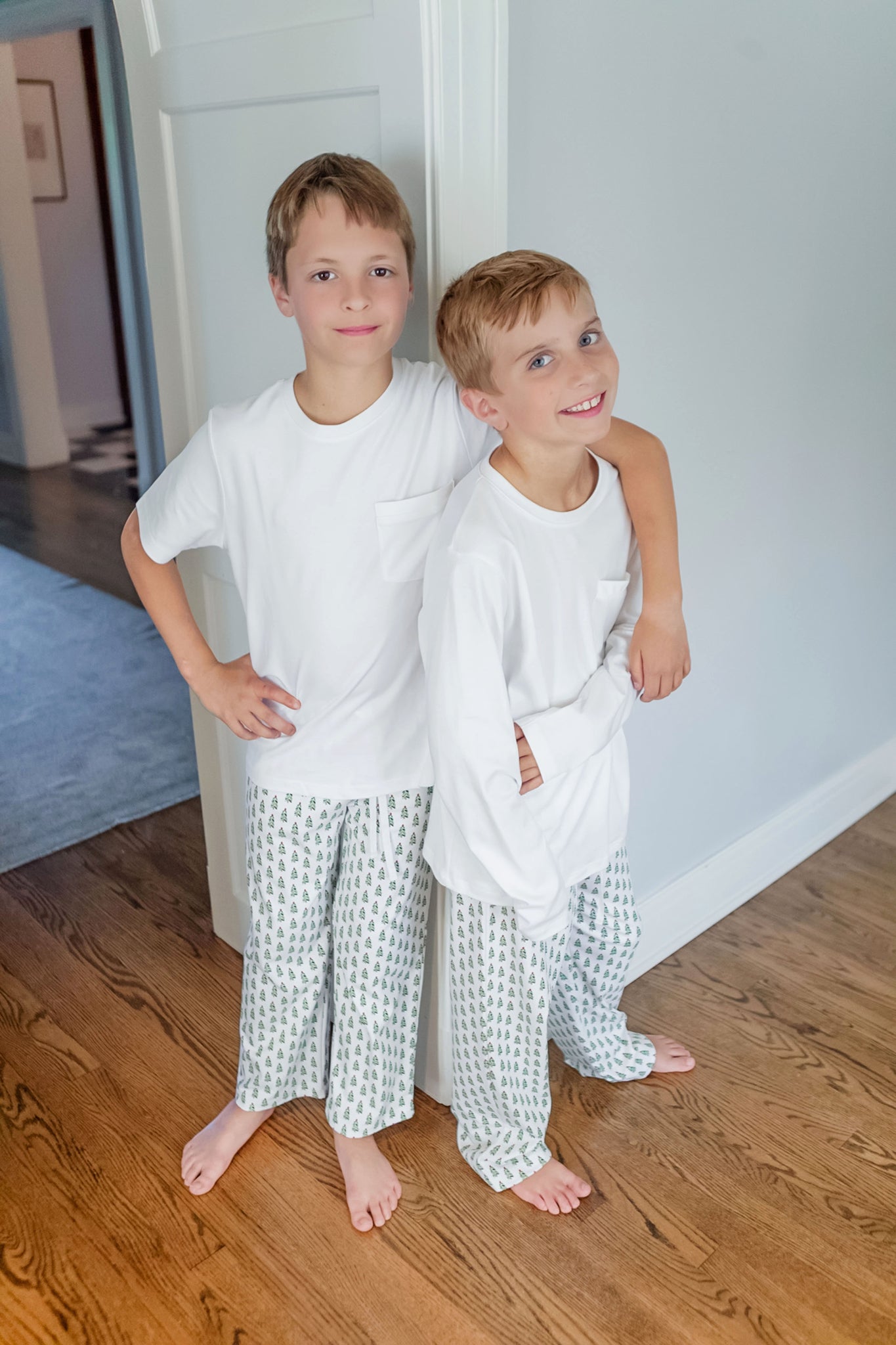 Beckett Boys' Hangout Pants - Christmas Tree Print Casual Lounge Pants for Kids | Cozy Holiday Pajama Bottoms & Festive Family Matching Outfits