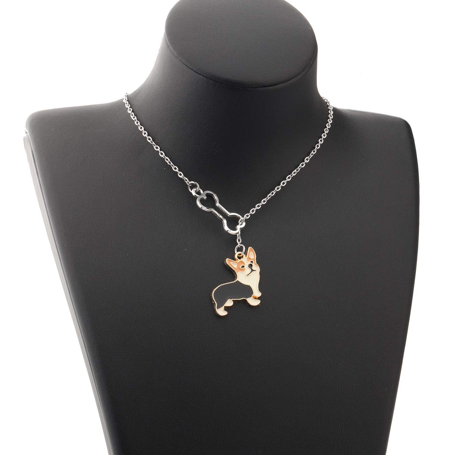 PLITI Sterling Silver Corgi Necklace for Women - Cute Dog Lover Jewelry Gift for Corgi Owners, Moms & Pet Sitters | Perfect Birthday, Christmas & Anniversary Present