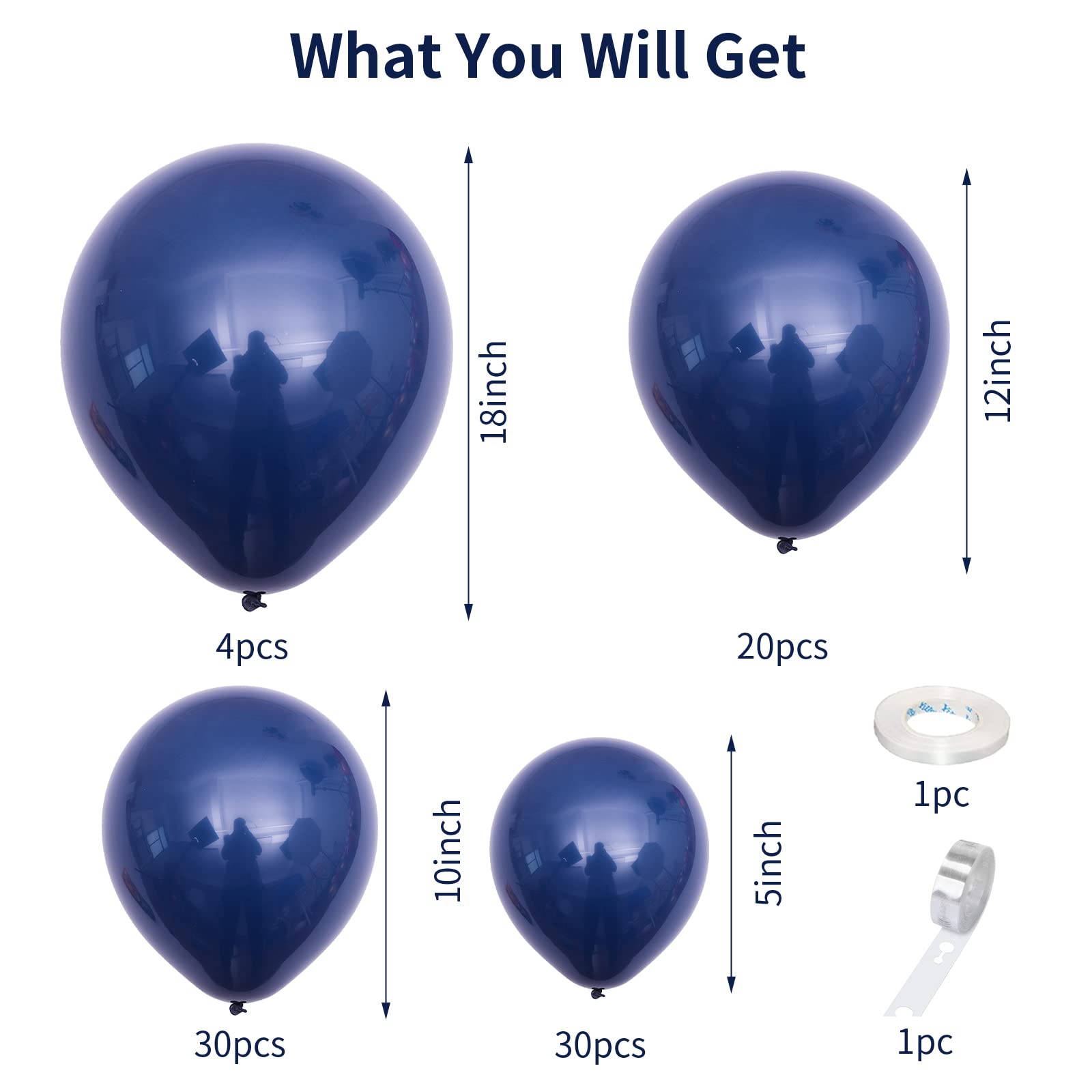 Navy Blue Balloon Arch Kit - 5