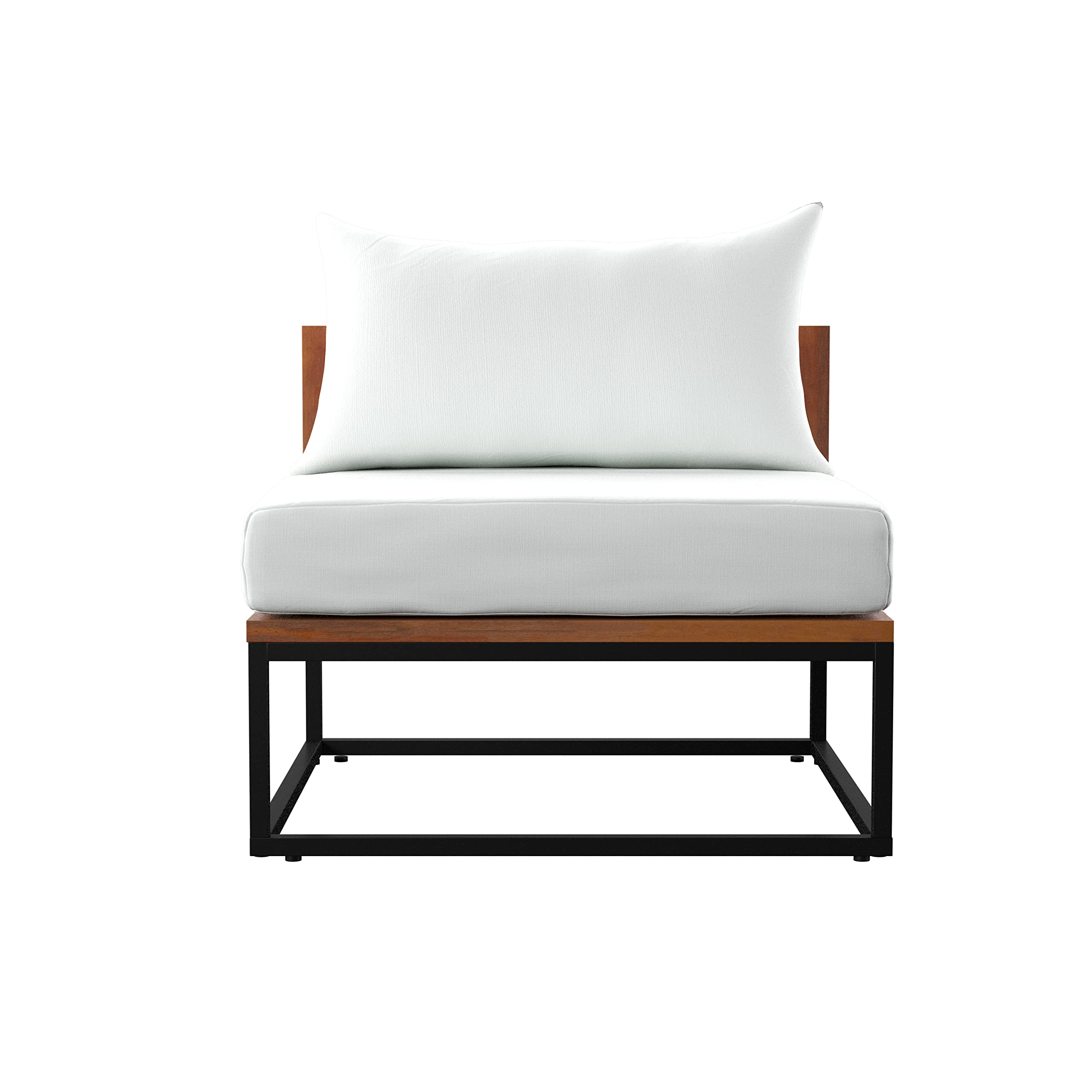 SEI Furniture Taradale Outdoor Patio Chair with Cushion - Weather-Resistant White Wicker Lounge Chair for Garden, Poolside, Deck & Backyard Relaxation