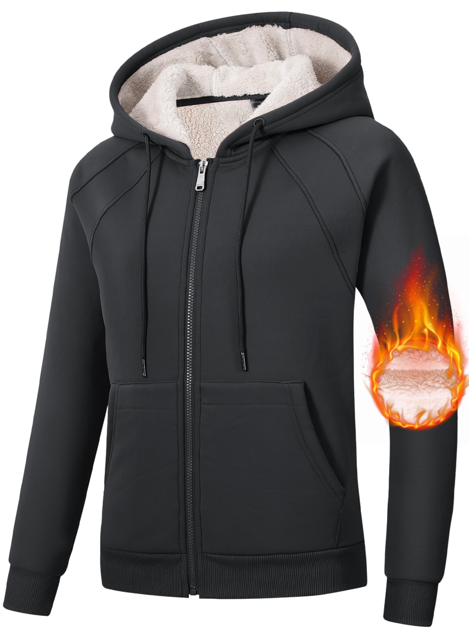 MoFiz Women's Sherpa Lined Fleece Zip Up Hoodie - Warm Winter Jacket with Pockets | Cozy Casual Outerwear for Hiking, Travel & Daily Wear | Perfect for Outdoor Activities, Cold Weather Fashion & Fall/Winter Layering | Great for Snow Days, Coffee Runs, Weekend Getaways & Lounging at Home | Ideal for Winter Adventures, Commuting, Dog Walking & Cozy Evenings by the Fireplace | Best for Skiing, Camping, Shopping & Relaxing in Cold Weather | Versatile for Work, Gym, Errands & Holiday Gatherings
