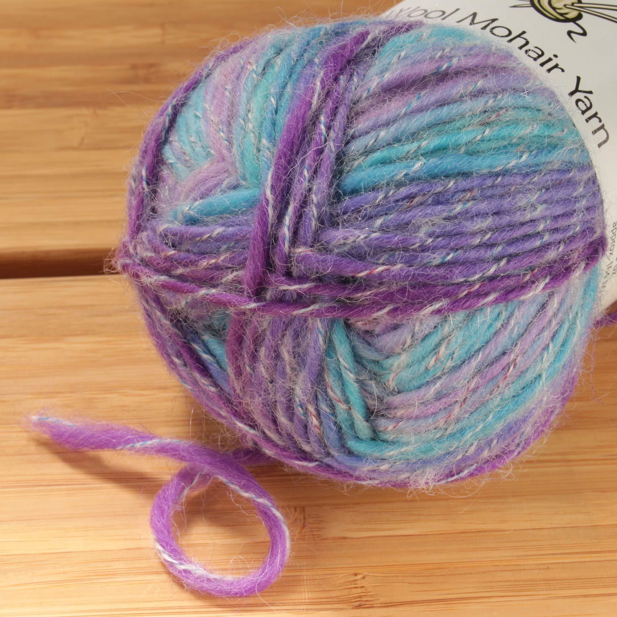 JubileeYarn Wool Mohair Yarn - Ombré Worsted Weight Yarn - 100g/Skein (2 Skeins) - Easter Egg Color - Perfect for Knitting Sweaters, Scarves & Winter Accessories
