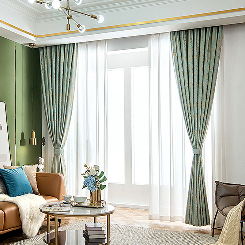 Zara Velvet Embossed Blackout Thermal Insulated Curtains - Green Luxury Window Drapes for Bedroom & Living Room, Noise Reducing & Energy Saving Home Decor