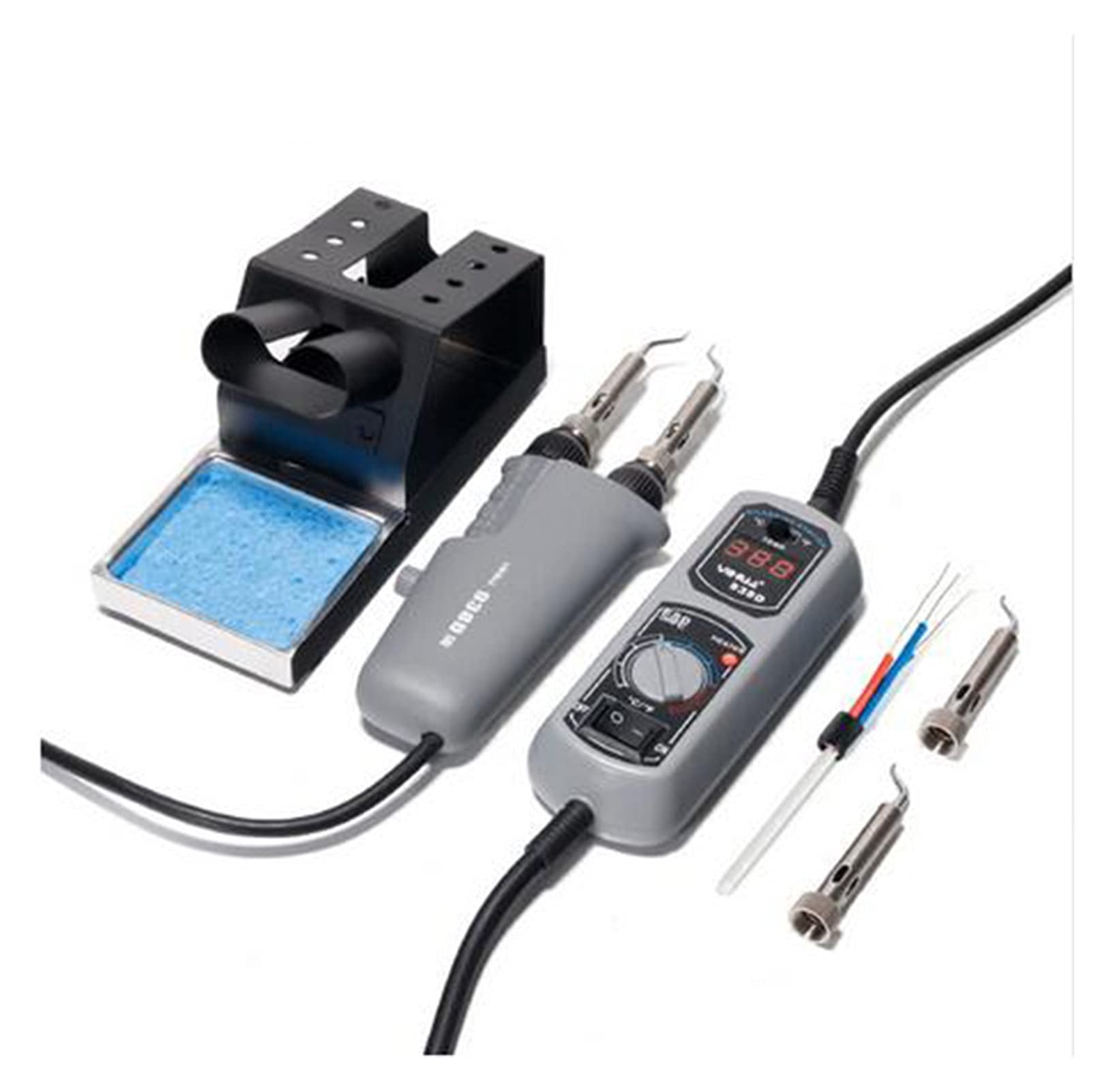 YIHUA 938D Portable Soldering Iron Station Kit - 110V/220V Adjustable Temperature with Mini Tweezers - Perfect for Electronics Repair, Welding & Rework - Ideal for DIY Projects, Circuit Board Fixing & Home Improvement