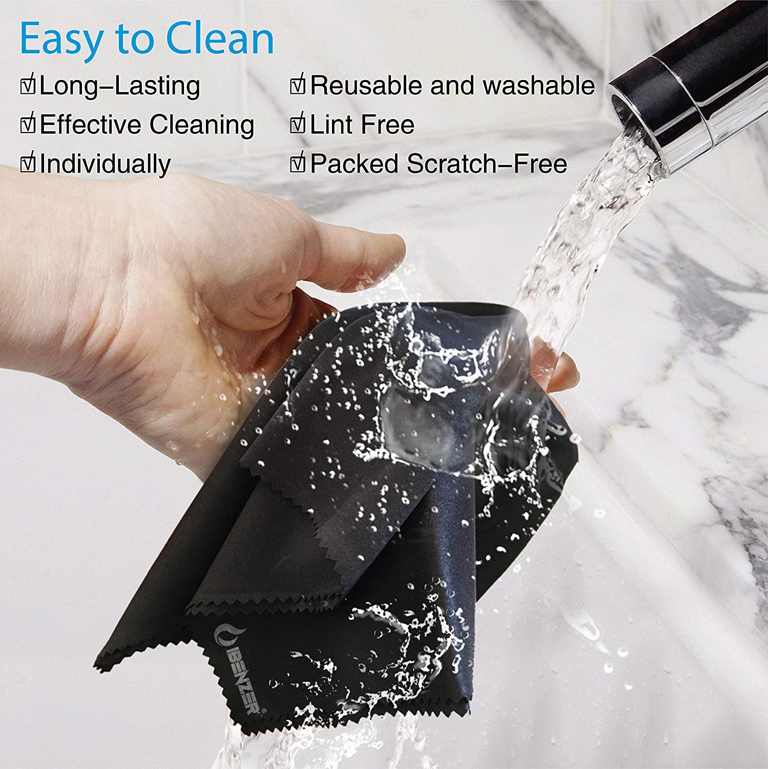 IBENZER Microfiber Cleaning Cloths for Electronics – Premium Lens & Screen Cleaning Cloth for iPhone, iPad, Glasses, Camera, LCD TV & Smartphones (3-Pack) | Perfect for Home, Office & Travel Use