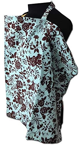 Palm & Pond Turquoise Rose Baby Nursing Cover - Soft & Breathable Breastfeeding Scarf for Moms - Perfect for Nursing, Pumping & Privacy in Public