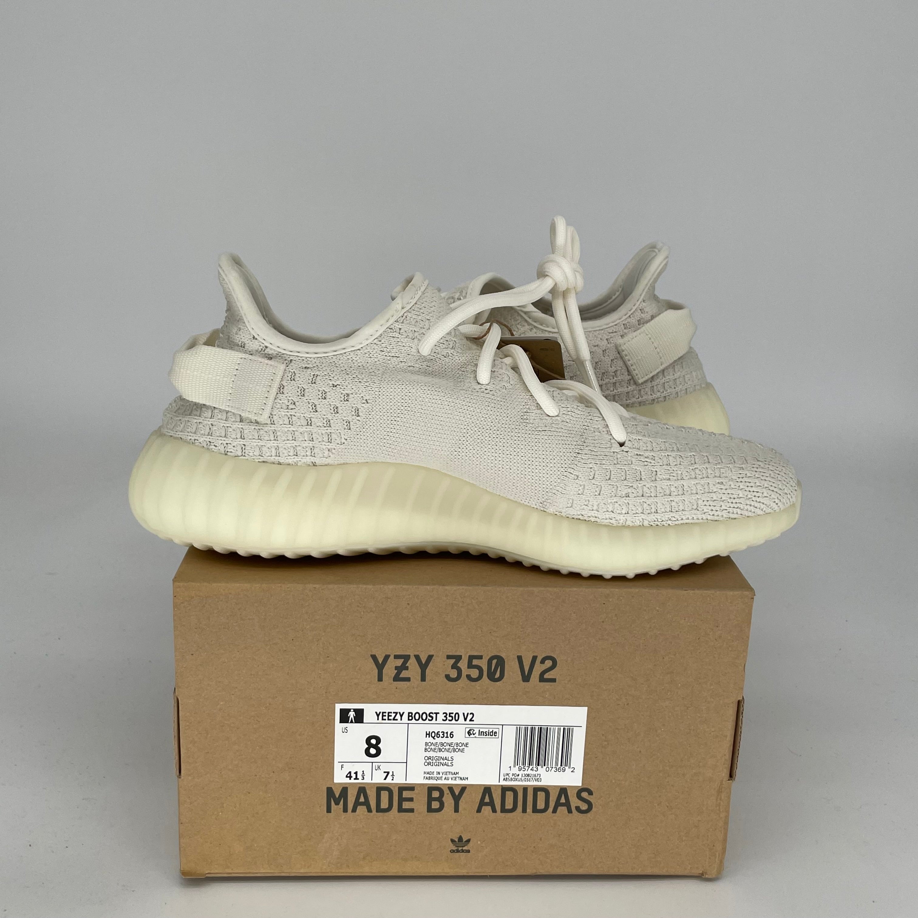 Adidas Yeezy Boost 350 V2 'Bone' - Men's Size 8 Sneakers (HQ6316) | Comfortable Running Shoes for Casual Wear & Street Style Fashion