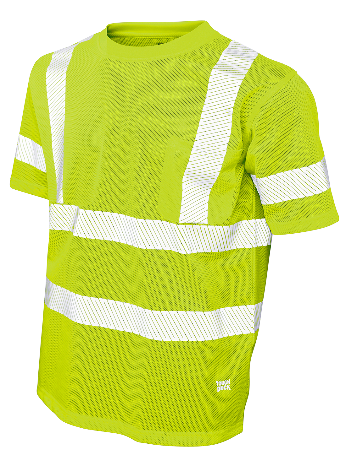 Tough Duck MicroMesh Short Sleeve Hi-Visibility Safety T-Shirt with Pocket ST07 - High Visibility Workwear for Construction, Roadwork & Outdoor Safety