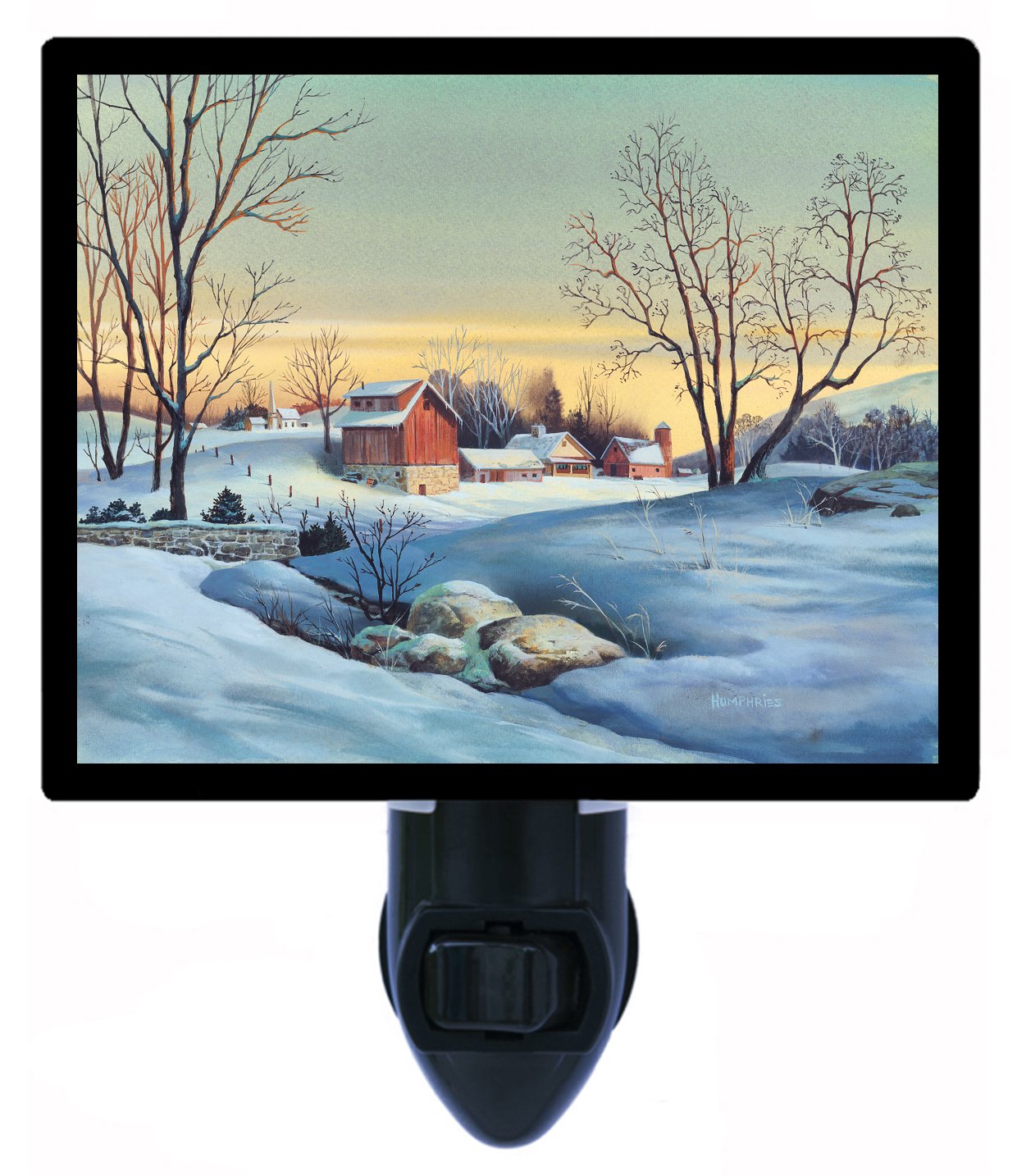Country Night Light - Winter Glow LED Nightlight for Cozy Winter Barn Decor | Perfect for Bedroom, Nursery & Holiday Home Ambience