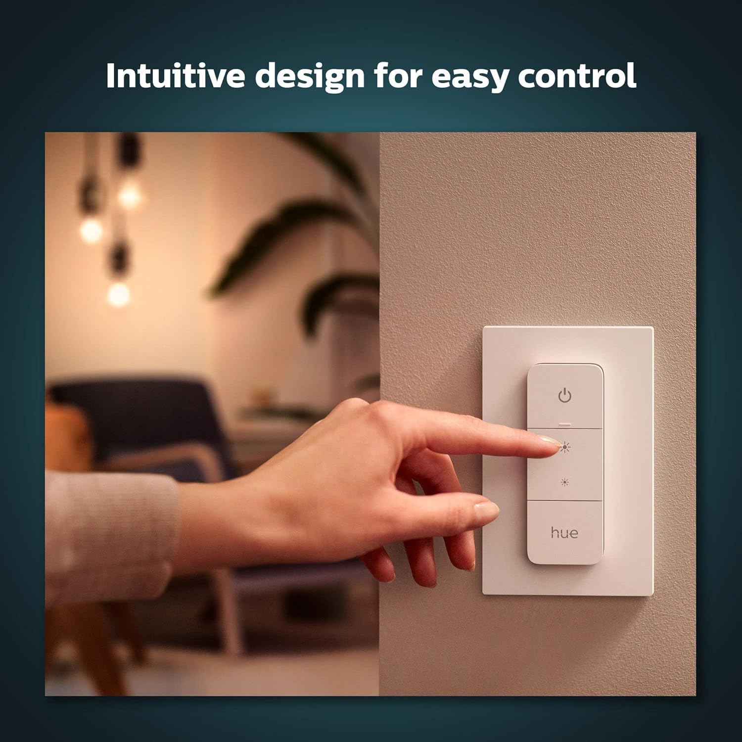 Philips Hue Smart Dimmer Switch with Remote - Wireless Light Control for Smart Home - White (1 Pack) - Works with Hue Bridge - No Wiring Needed - Perfect for Bedroom, Living Room & Home Automation