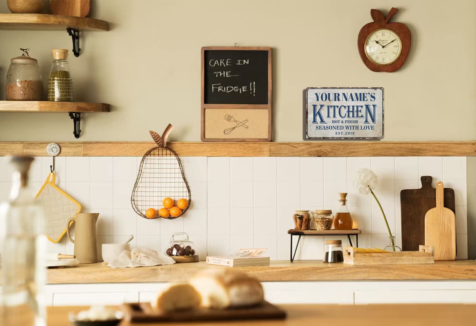 Personalized Custom Kitchen Tin Sign - Aluminum Retro Wall Decor with 'I Cook & You Clean' Design - Perfect for Home, Cafe & Restaurant Decor