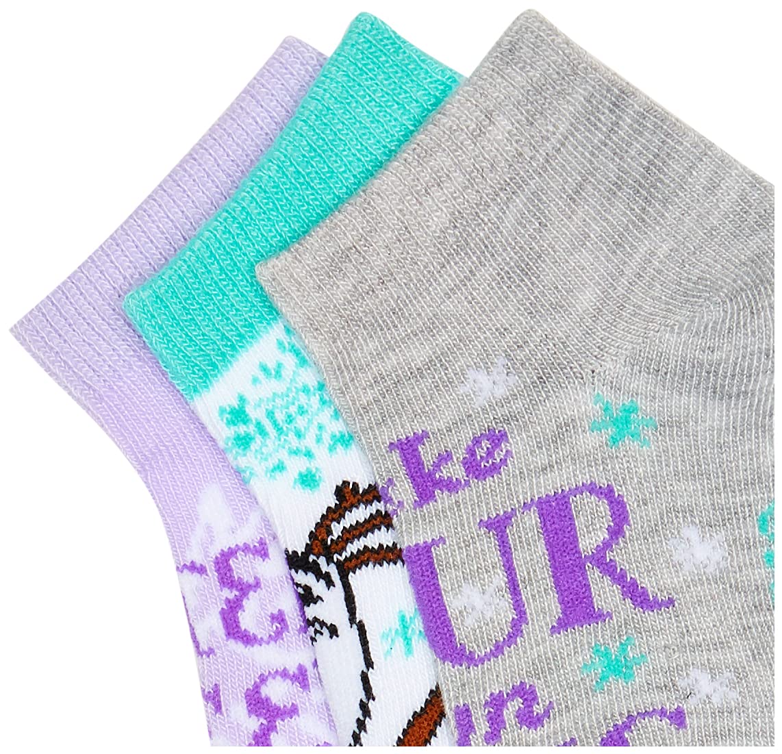 Disney Frozen Girls' 5-Pack Ankle Socks - Cute Cartoon Character Socks for Kids, School, Dress Up & Daily Wear