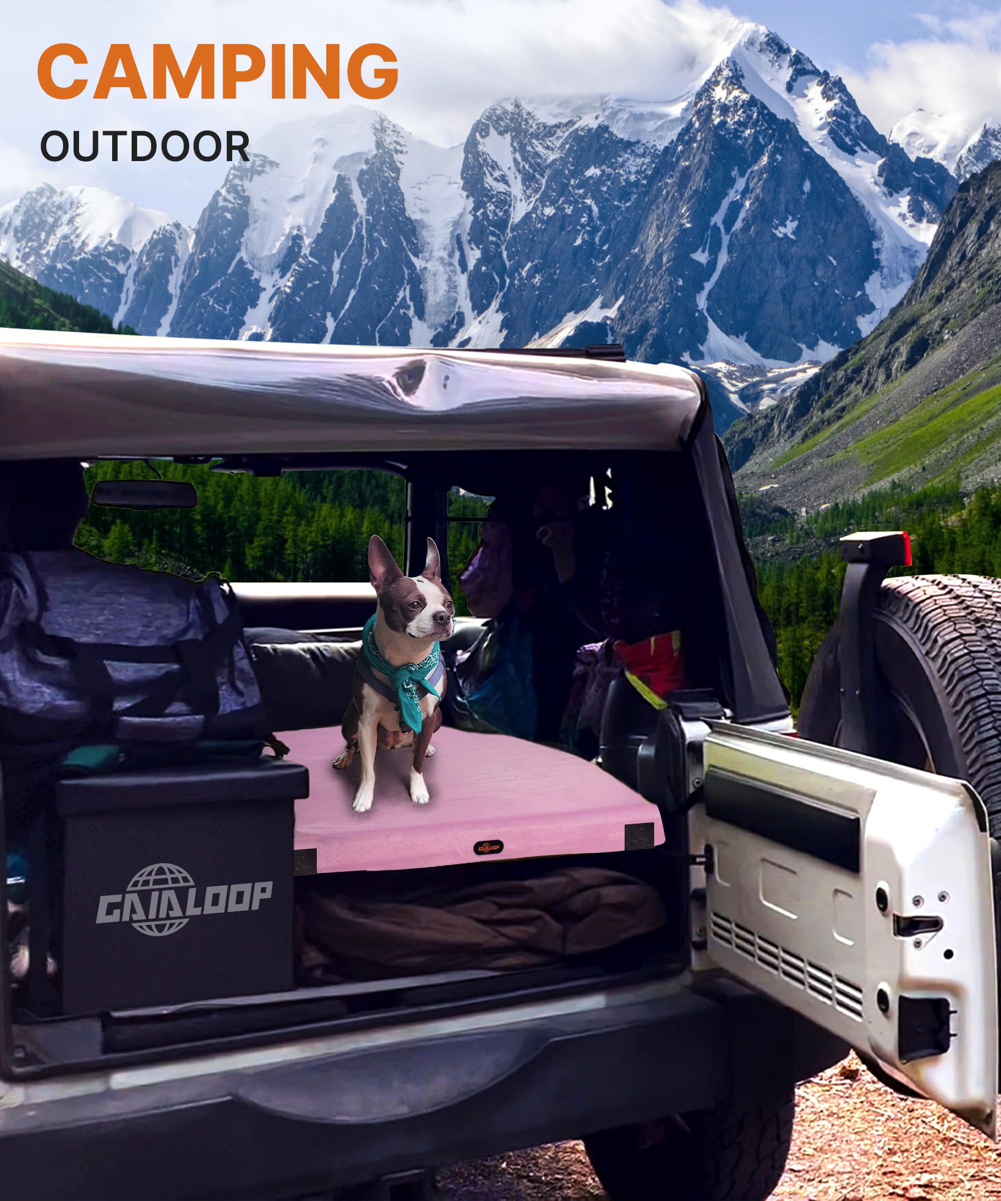3 Inch Thick Memory Foam Camping Mattress - Portable Sleeping Pad for Tent, Car & Cot | Roll-Up Floor Mat for Glamping, Guest Sleepovers & Outdoor Adventures (GAIALOOP)