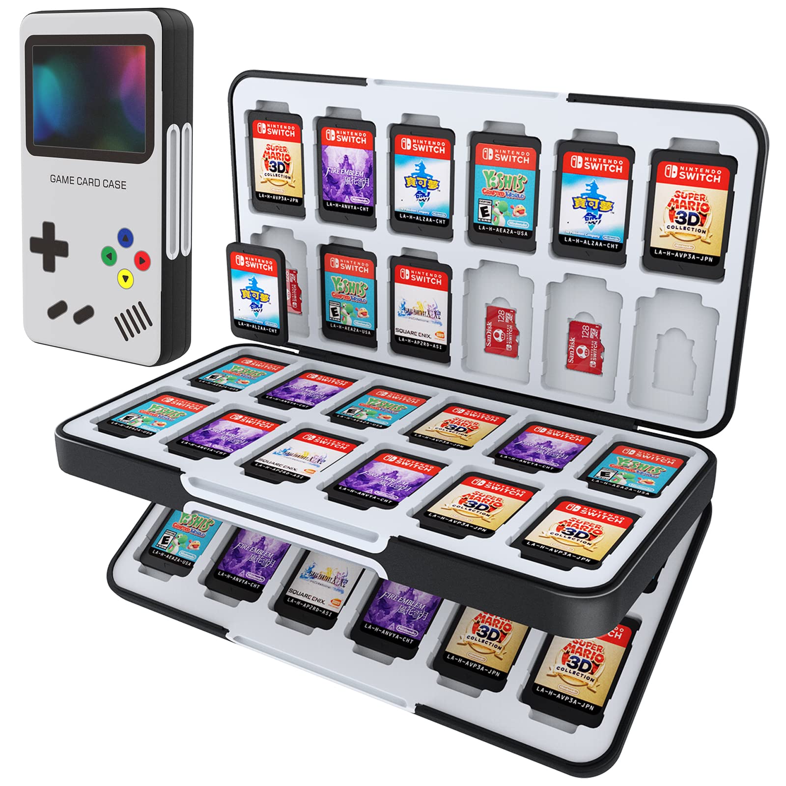 Premium Nintendo Switch & OLED Game Card Holder - Custom Portable Travel Case with 48 Game Slots & 24 Micro SD Slots | Perfect for Gaming On-The-Go, Travel Protection & Organized Storage