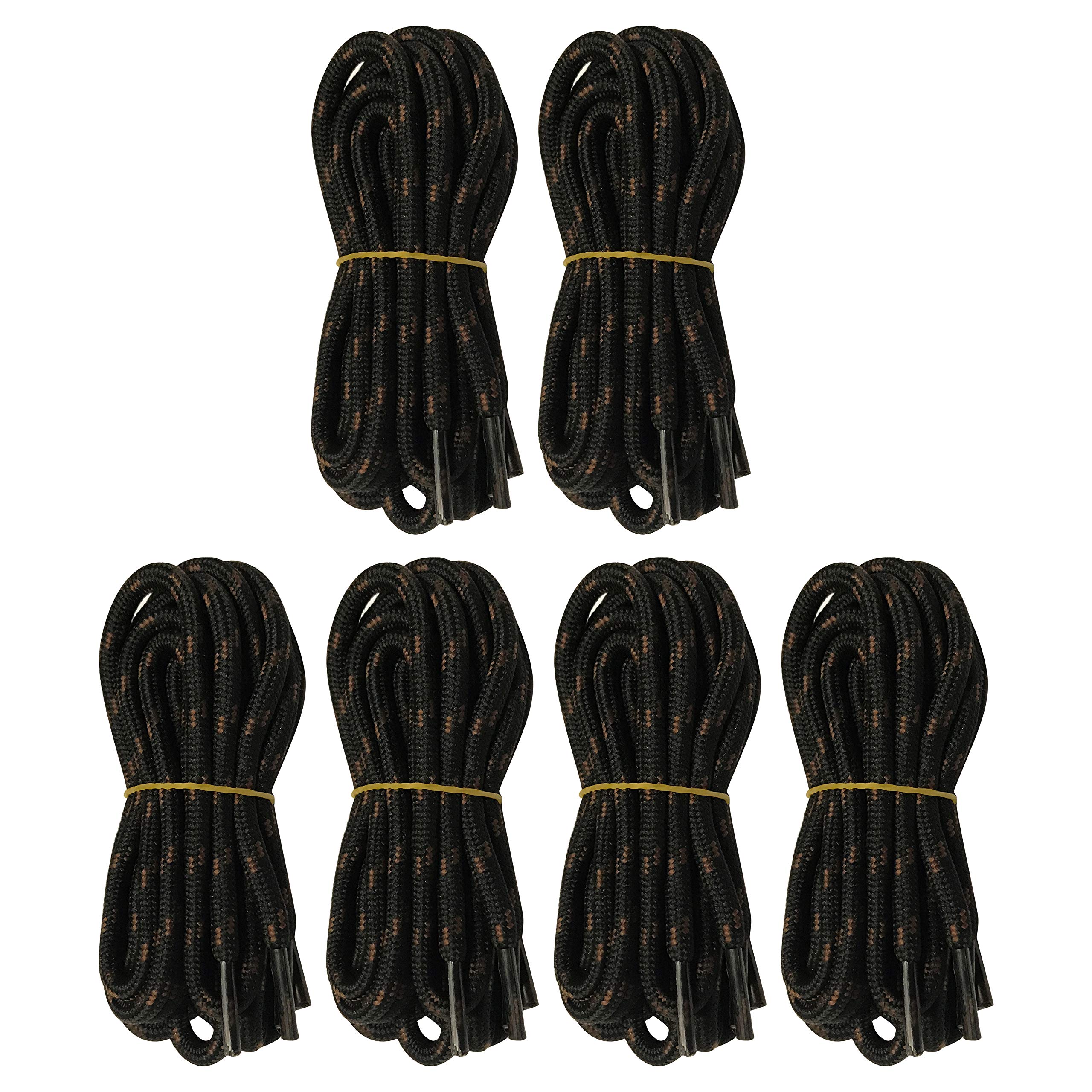 6 Pairs 5MM Thick Heavy Duty Round Boot Laces - Durable Shoelace Strings Replacement for Hiking & Work Boots - Perfect for Outdoor Adventures & Construction Sites