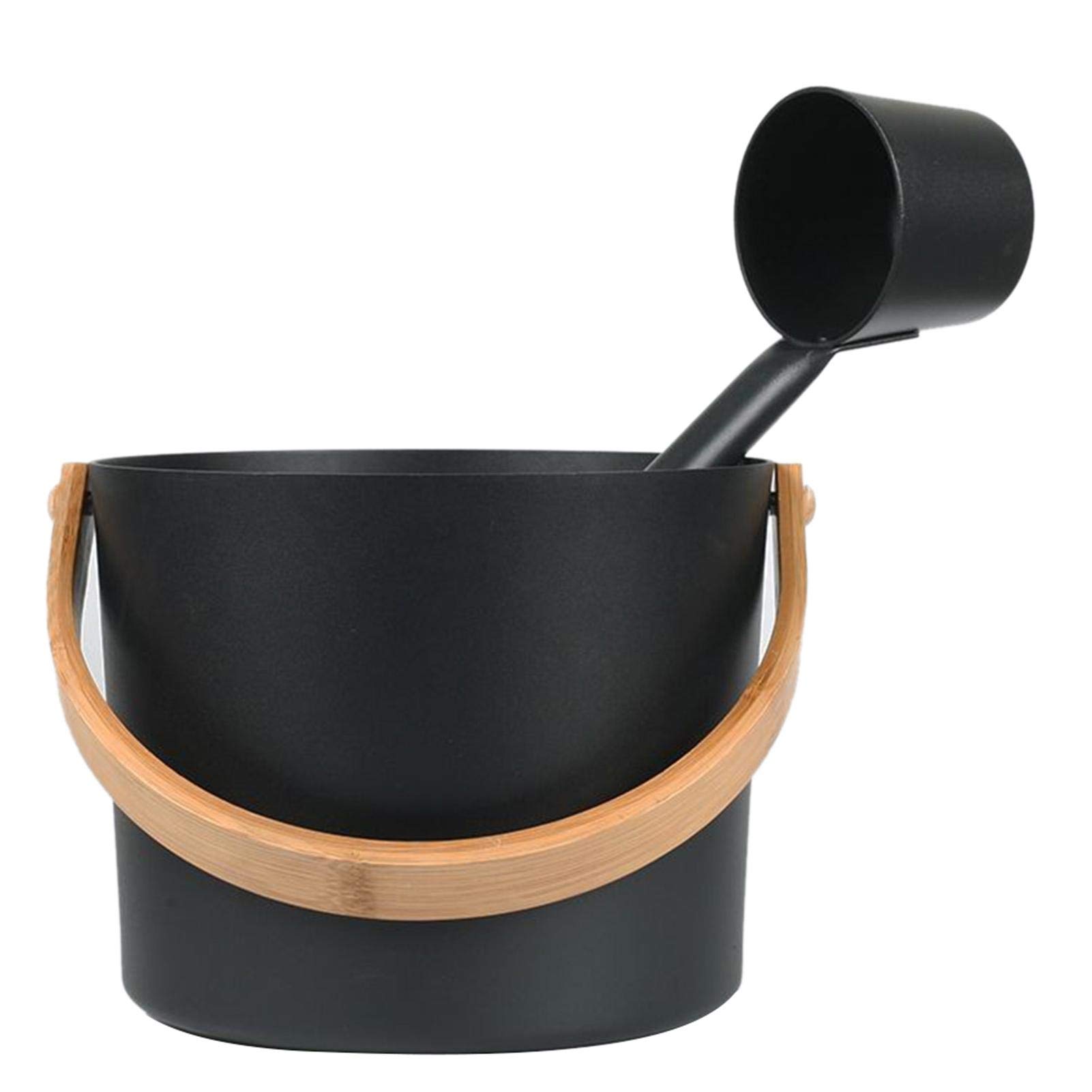 Premium 7L Aluminum Finnish Sauna Bucket Set with Ladle - Luxury Spa & Home Sauna Accessories for Relaxation & Detox