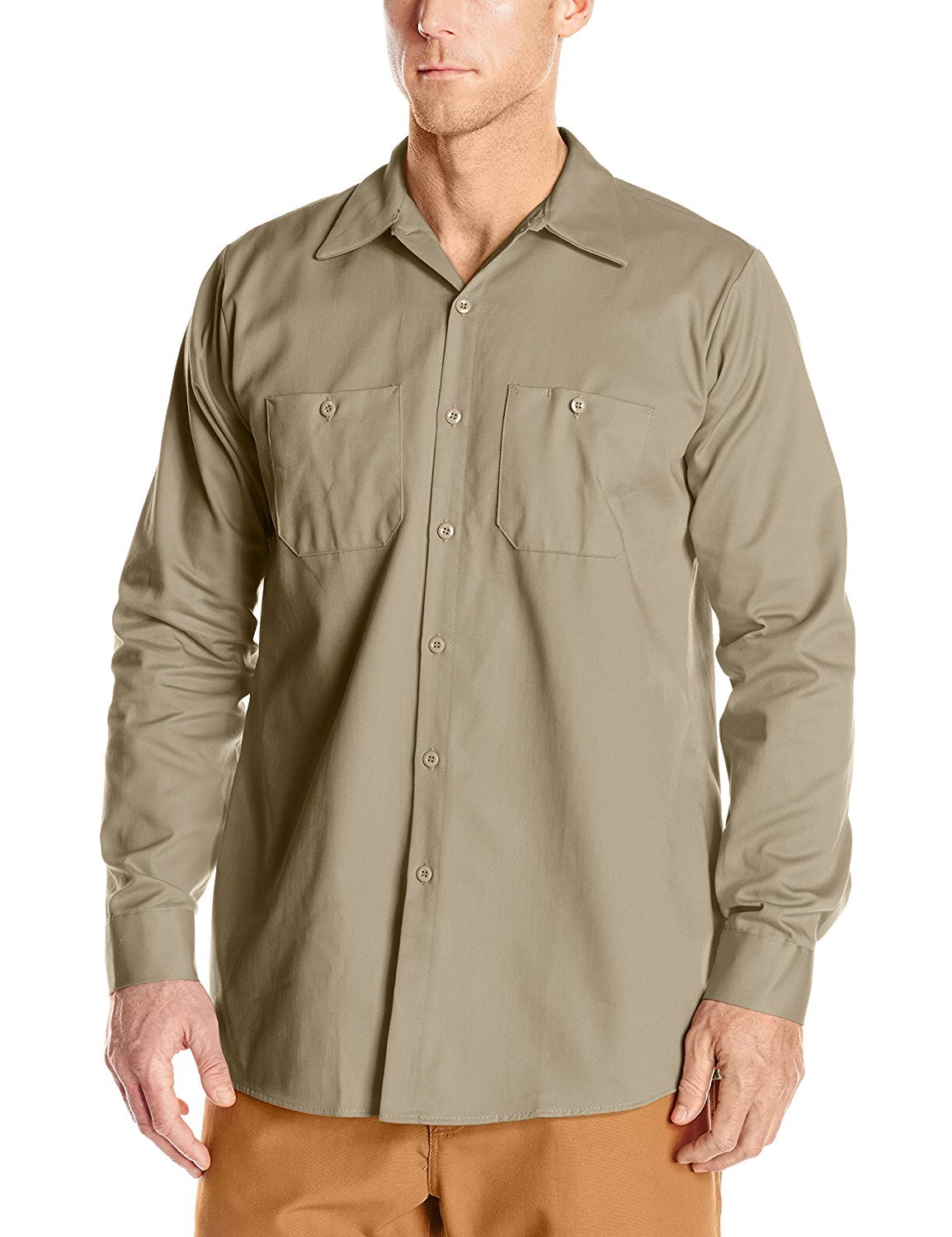 Red Kap Men's Wrinkle Resistant Cotton Work Shirt - Durable Button Down Shirt for Construction, Mechanics & Outdoor Work | Comfortable Professional Uniform Shirt