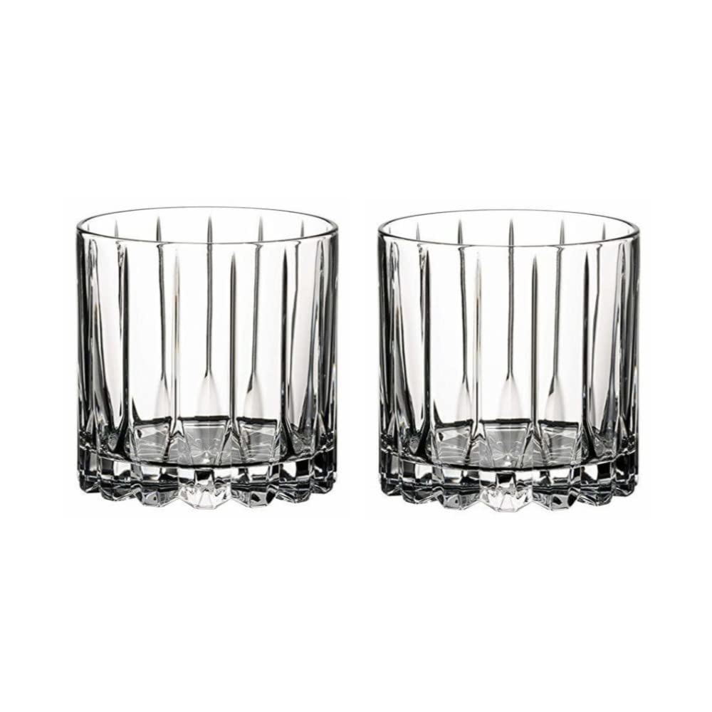 Premium Riedel Drink Specific Whiskey Rock Glass Set (Clear) with Large Microfiber Polishing Cloth - 3-Piece Barware Bundle for Bourbon, Scotch & Cocktails - Perfect for Home Bars, Gifts & Entertaining