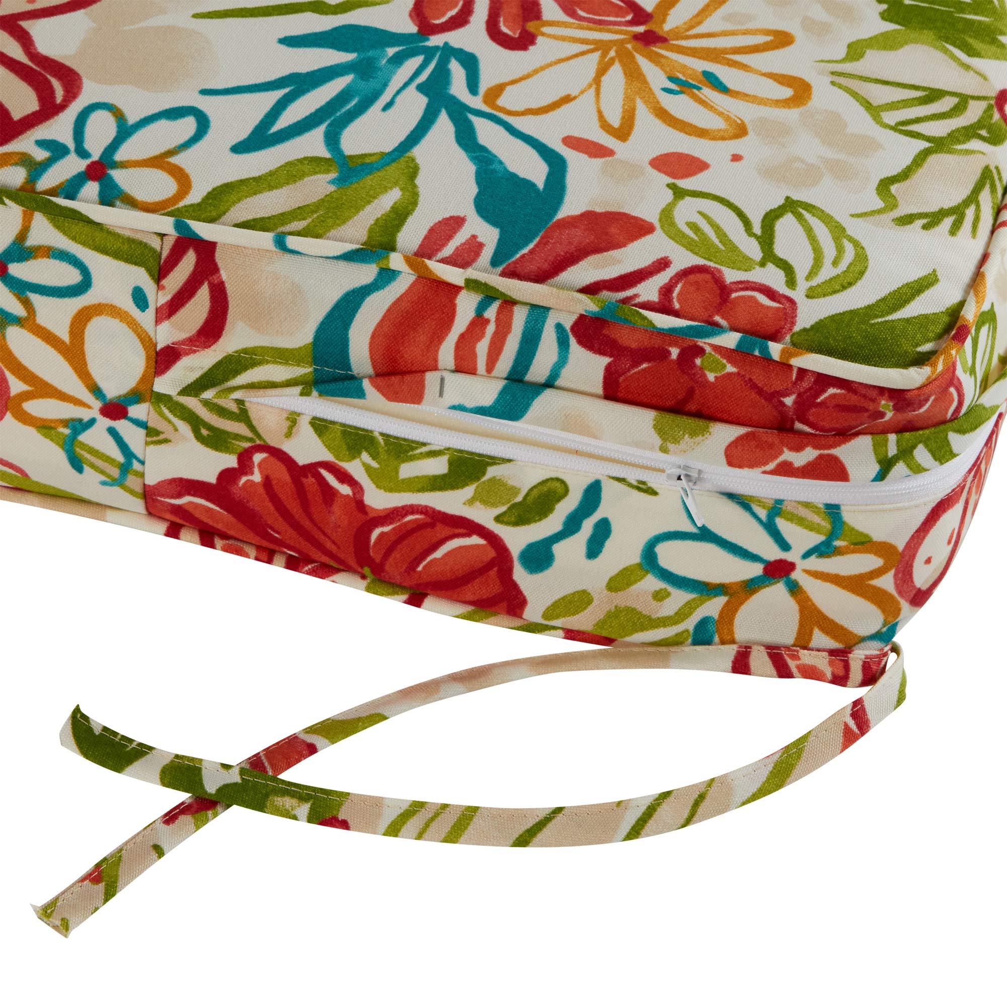 South Pine Porch Outdoor Deep Seat Cushion Set (2-Piece) - Breeze Floral Pattern - Waterproof & UV Resistant Patio Furniture Cushions for Deck, Garden, and Poolside Relaxation