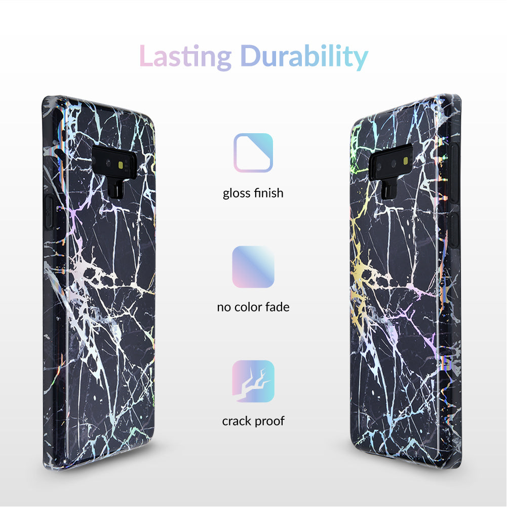 Holo Black Marble Samsung Galaxy Phone Case - Protective Slim Fit Cover for Galaxy S21/S22/S23 - Stylish & Durable for Everyday Use