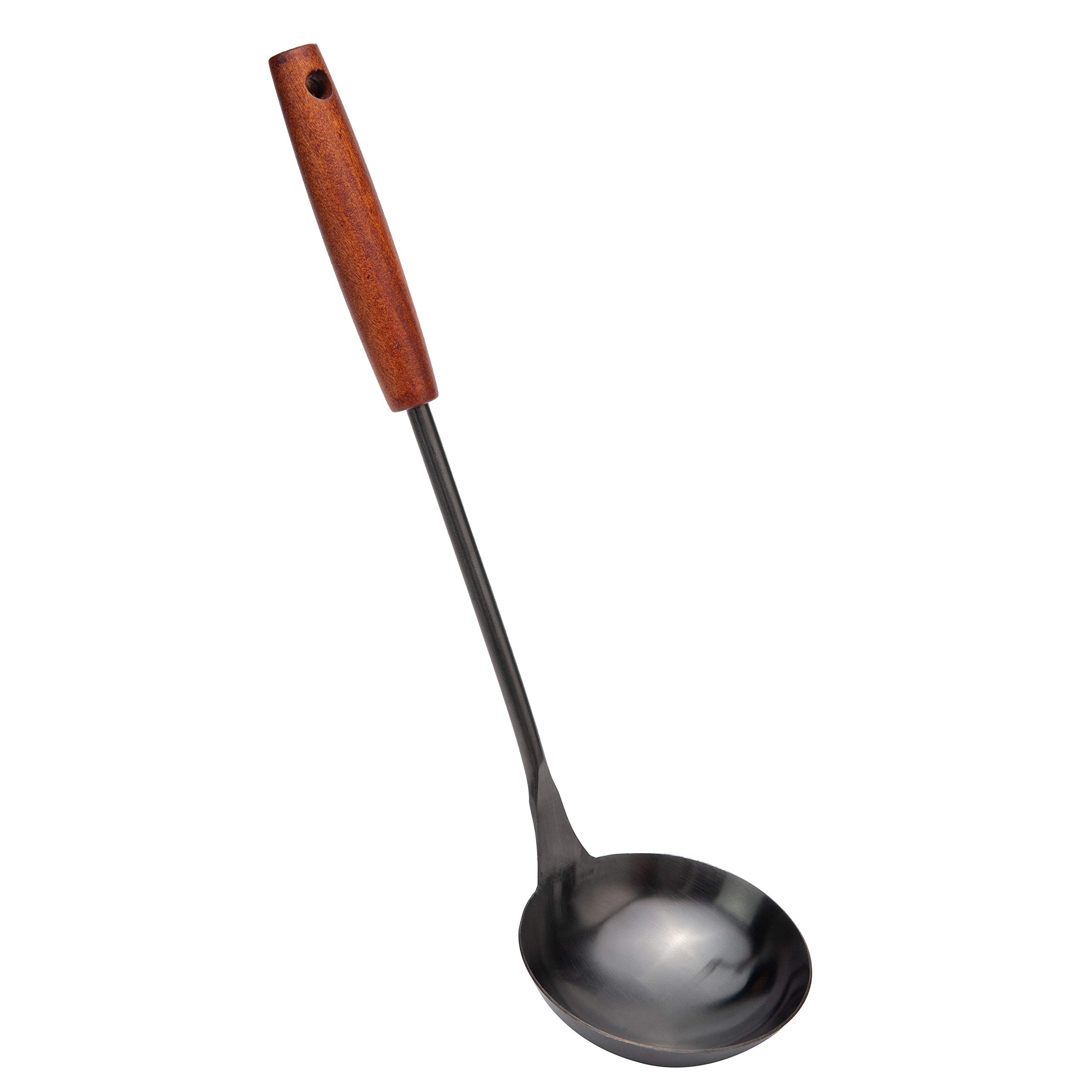 Stainless Steel Soup Ladle with Ergonomic Wooden Handle - 14.2 Inch Rust-Proof Cooking Spoon for Soup, Gravy, Sauces - Perfect for Kitchen, Restaurant & Catering Use