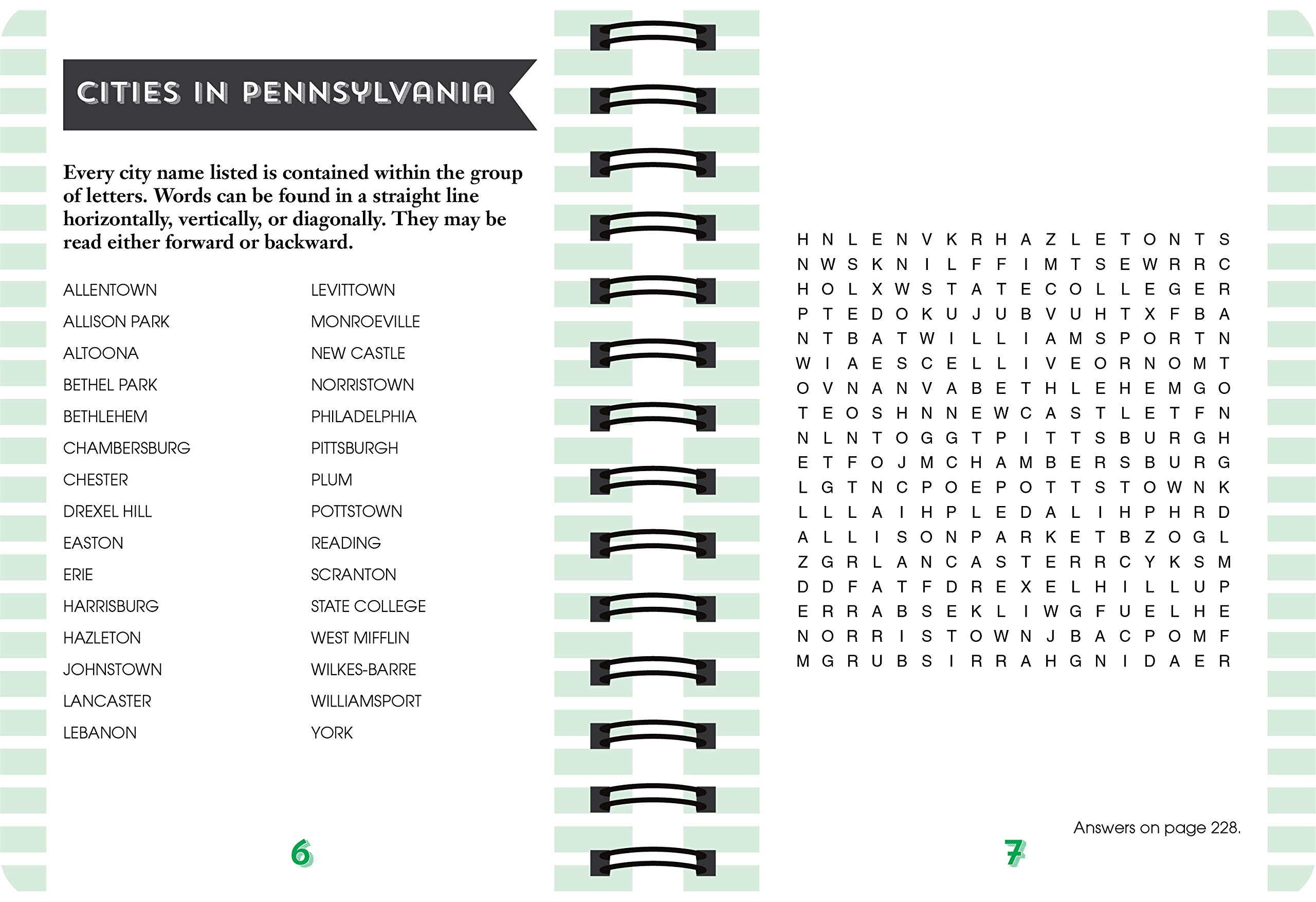 Brain Games - Travel Word Search Puzzle Book (Green) - Perfect for Road Trips, Airplane Travel & Relaxation
