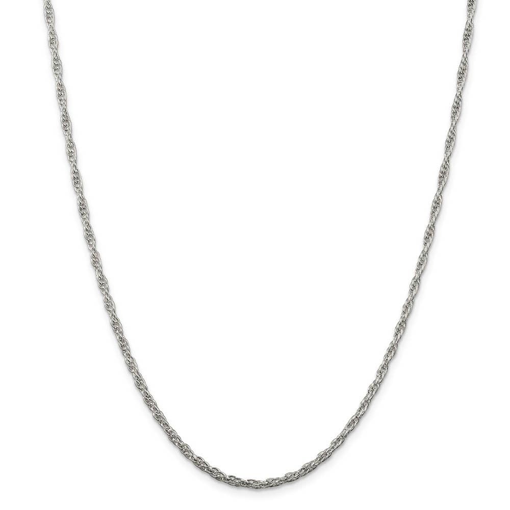 Sterling Silver 2.5mm Solid Rope Chain Necklace for Women & Men - Black Bow Pendant - Perfect for Everyday Wear, Gifts & Special Occasions