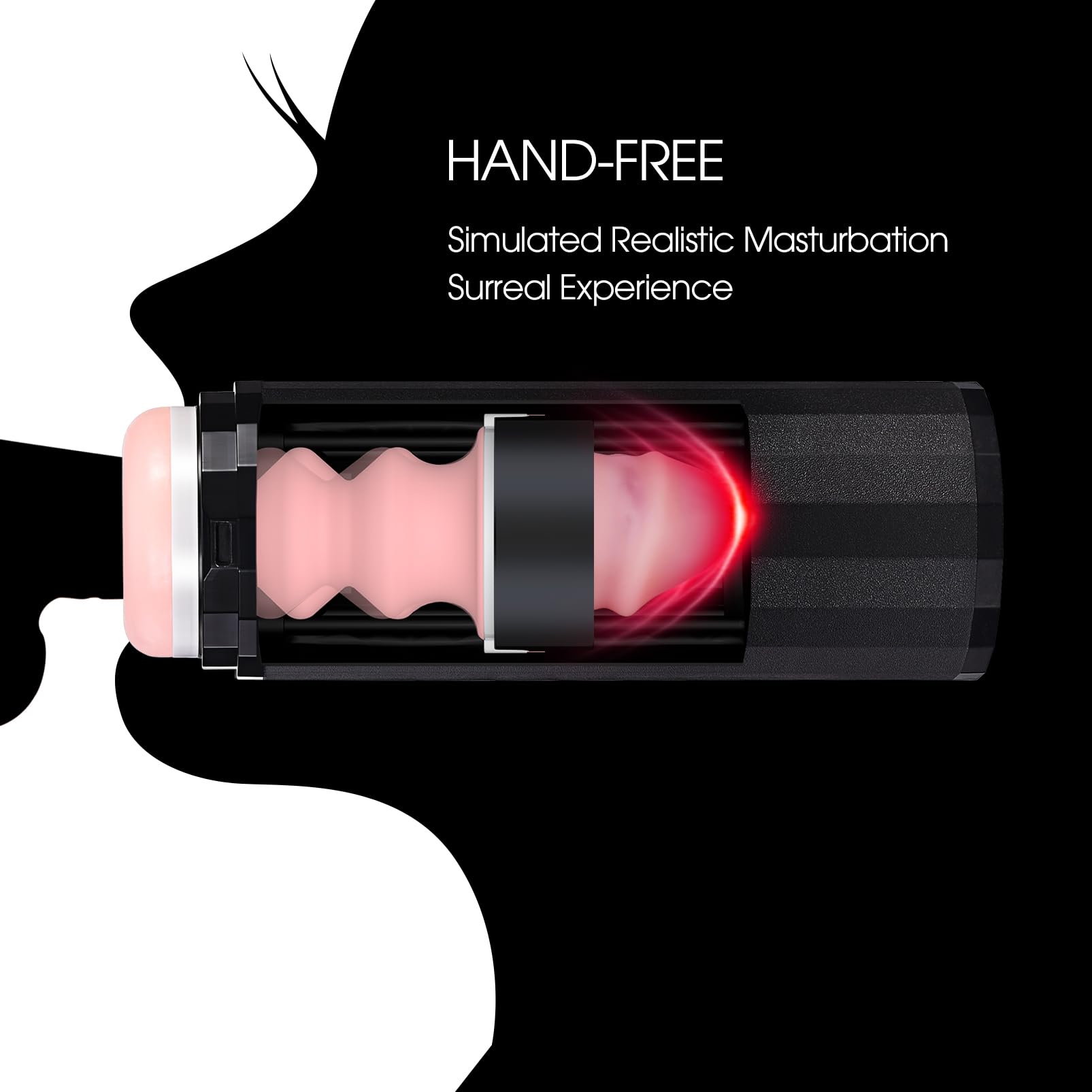 Automatic Male Masturbator Cup - Hands-Free Adult Sex Toy with 10 Thrusting Speeds & 2 Realistic Sleeves | Wearable Strap for Solo Play | Ultra Quiet 50dB | Perfect for Discreet Pleasure at Home or Travel