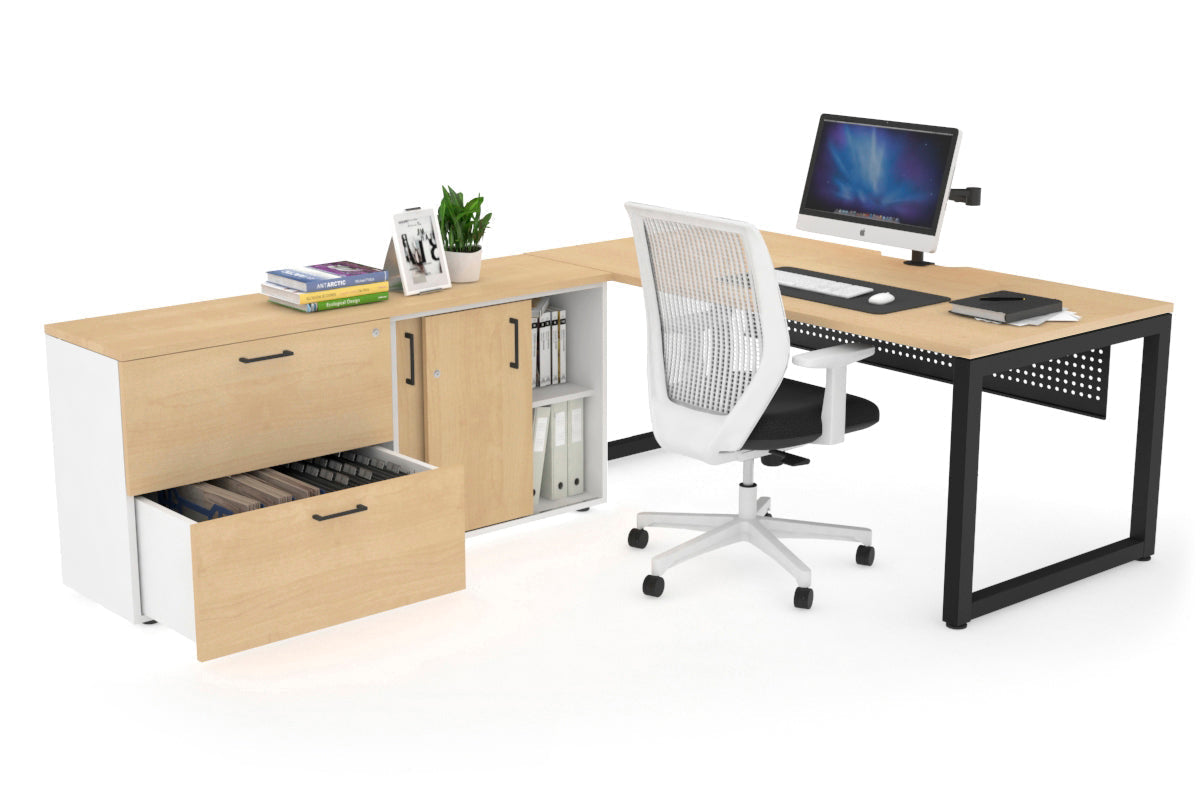 Quadro Loop Executive Office Chair - Black Frame with Cable Scallop [1600L x 800W] - Perfect for Home Office, Conference Rooms & Executive Workspaces