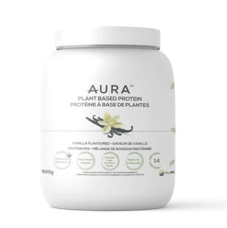 Aura Vanilla Plant-Based Protein Powder 500g - Vegan Protein Supplement for Muscle Recovery & Weight Loss - Perfect for Smoothies, Shakes & Post-Workout Nutrition