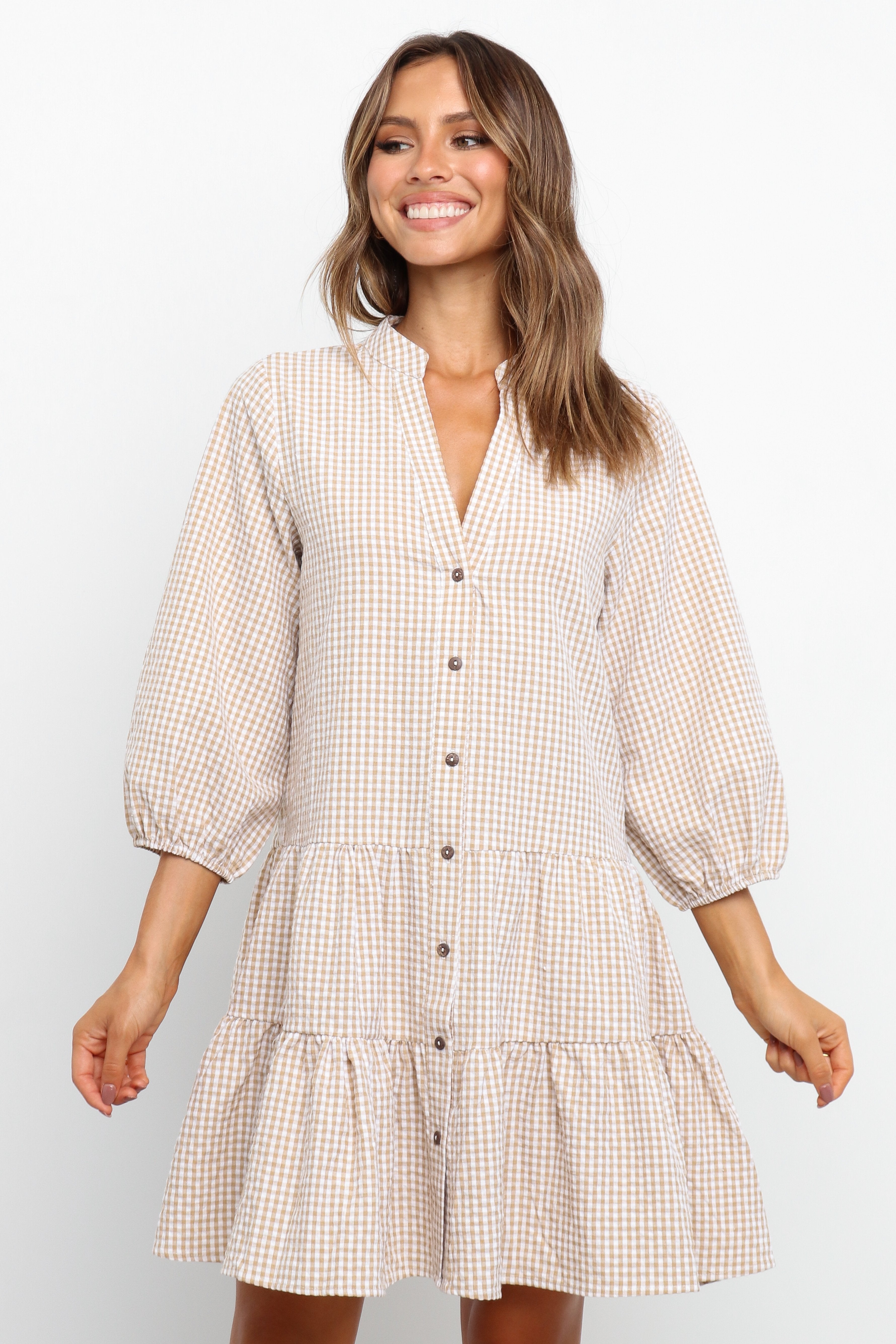 Daria Women's Casual Beige Dress - Elegant Flowy Midi Dress for Summer, Office, Party & Vacation | Lightweight & Comfortable