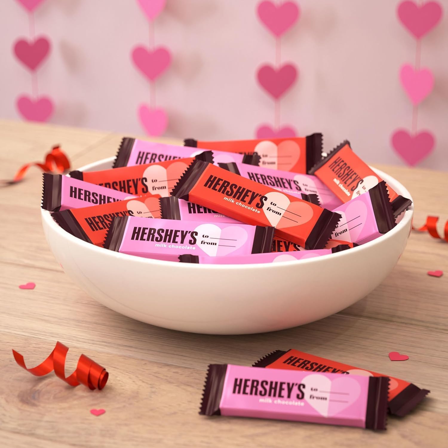 Hershey's Milk Chocolate Mini Bars - 2 Pound Bulk Bag, Individually Wrapped Valentine's & Mother's Day Candy Gift for Her | Perfect for Party Favors, Office Treats & Holiday Gifting