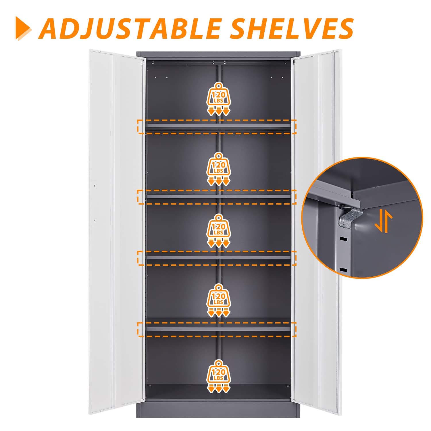 Heavy-Duty Metal Storage Cabinet with Lock - 71