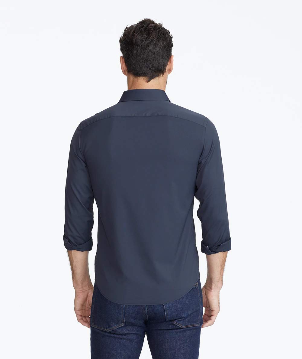 UNTUCKit Gironde Men's Short Sleeve Wrinkle-Free Casual Shirt | Comfortable Untucked Fit for Work, Travel & Everyday Wear