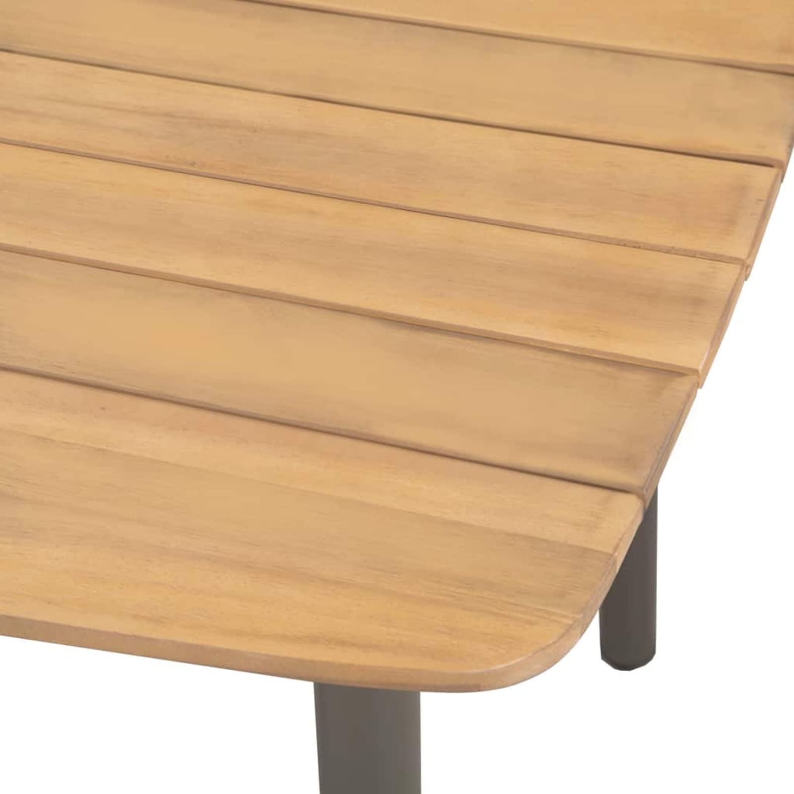 Weather Resistant Steel and Acacia Wood Patio Side Table - 31.5