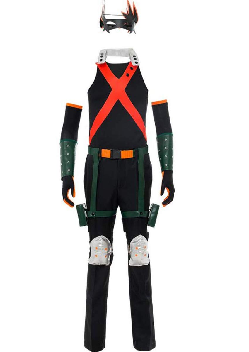 Anime Cosplay Costume for Men & Women - My Hero Academia Katsuki Bakugou Battle Suit Uniform | Halloween, Comic Con, Cosplay Events & Themed Parties
