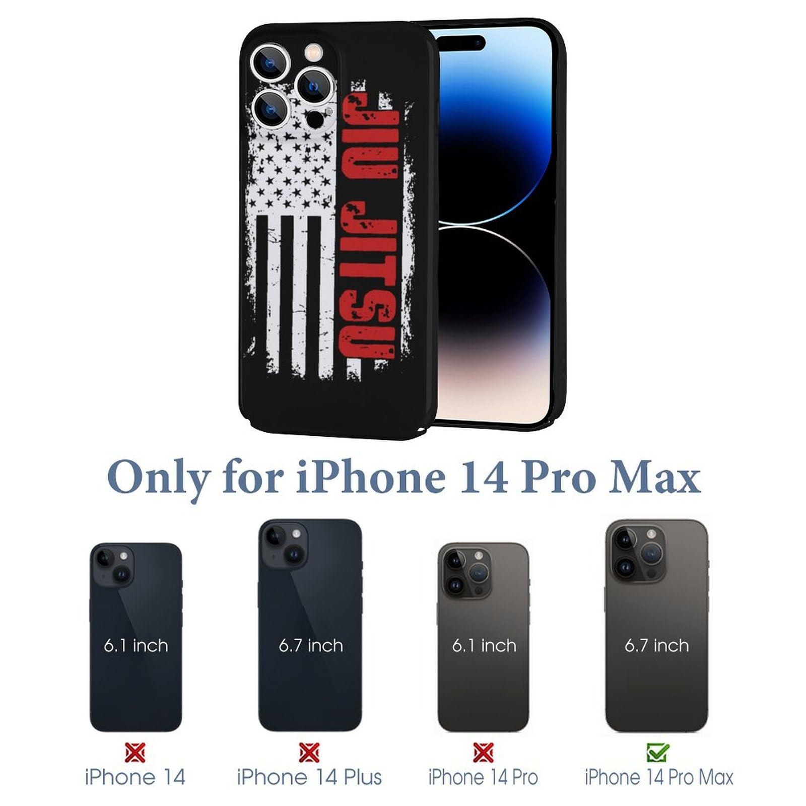 Jiu-Jitsu Flag Print iPhone 14 Case - Shockproof Protective Cover for iPhone 14/14 Plus/14 Pro/14 Pro Max - Perfect for MMA Training & Brazilian Jiu-Jitsu Fans