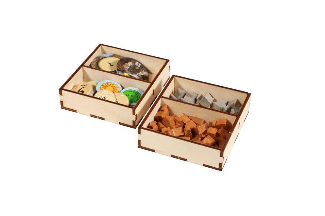 Premium Wooden Game Organizer for Catan: Cities & Knights & Explorers & Pirates Expansions - Multi-Tray Storage Box | Perfect for Board Game Nights & Organized Game Storage