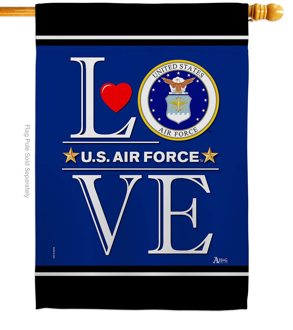 Americana Home & Garden H140636-BO 28x40 Inch US Air Force Love House Flag - Double-Sided Military Decorative Banner for Yard, Garden & Patriotic Display | Perfect for Veterans Day, Memorial Day & Military Appreciation Gifts