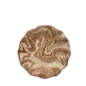 Elegant Ruffle Dish in Mauve - Perfect for Home Decor, Wedding Centerpieces & Party Table Settings