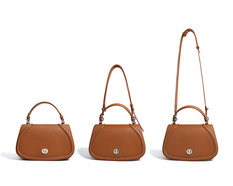 Stylish Curved Flap Saddle Bag for Women - Vintage Leather Crossbody Purse with Adjustable Strap | Perfect for Everyday Use, Travel & Casual Outings