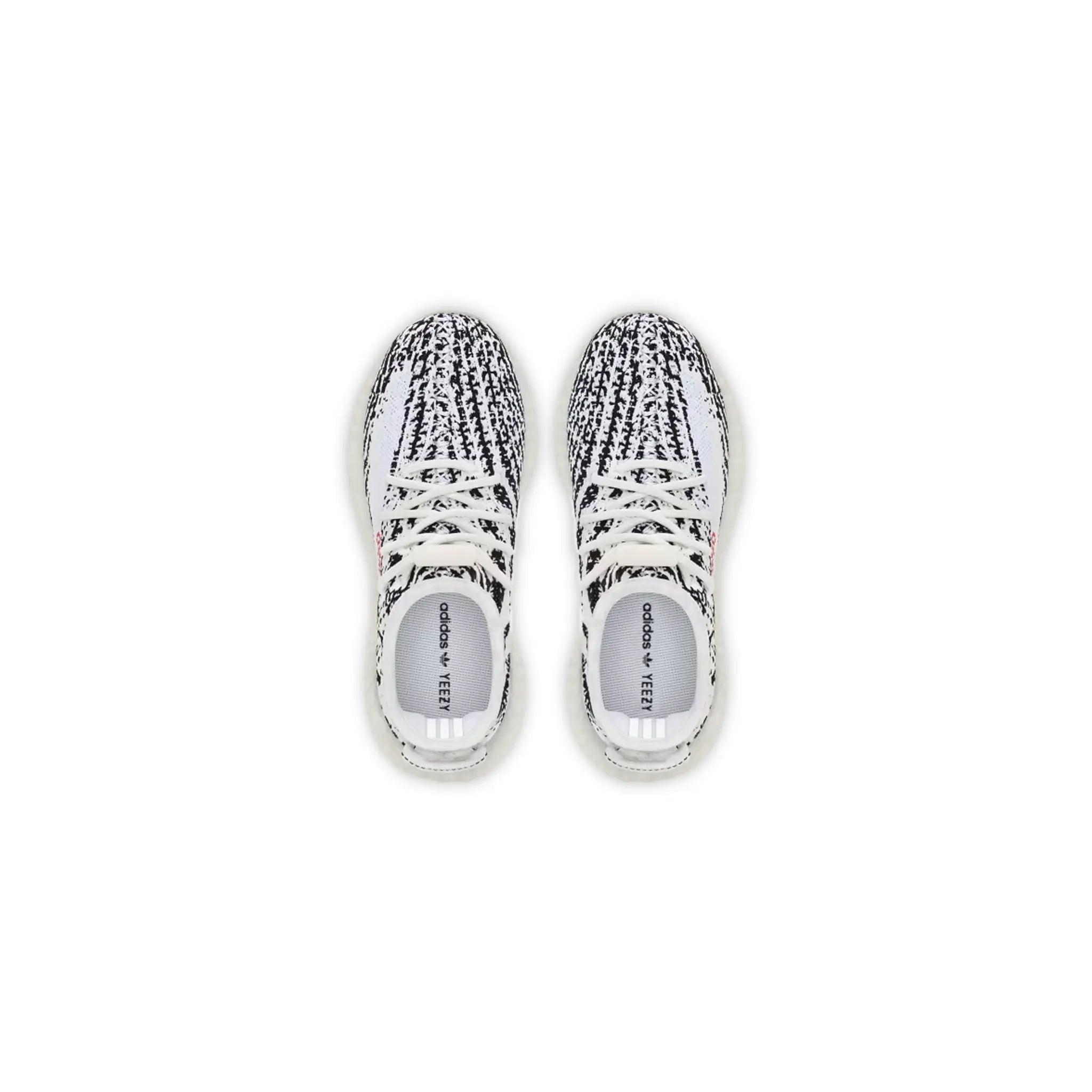 Adidas Yeezy Boost 350 V2 Kids Sneakers - Zebra Stripe White Black Running Shoes (2024) | Comfortable Lightweight Athletic Shoes for Boys Girls | Perfect for School, Sports & Daily Wear