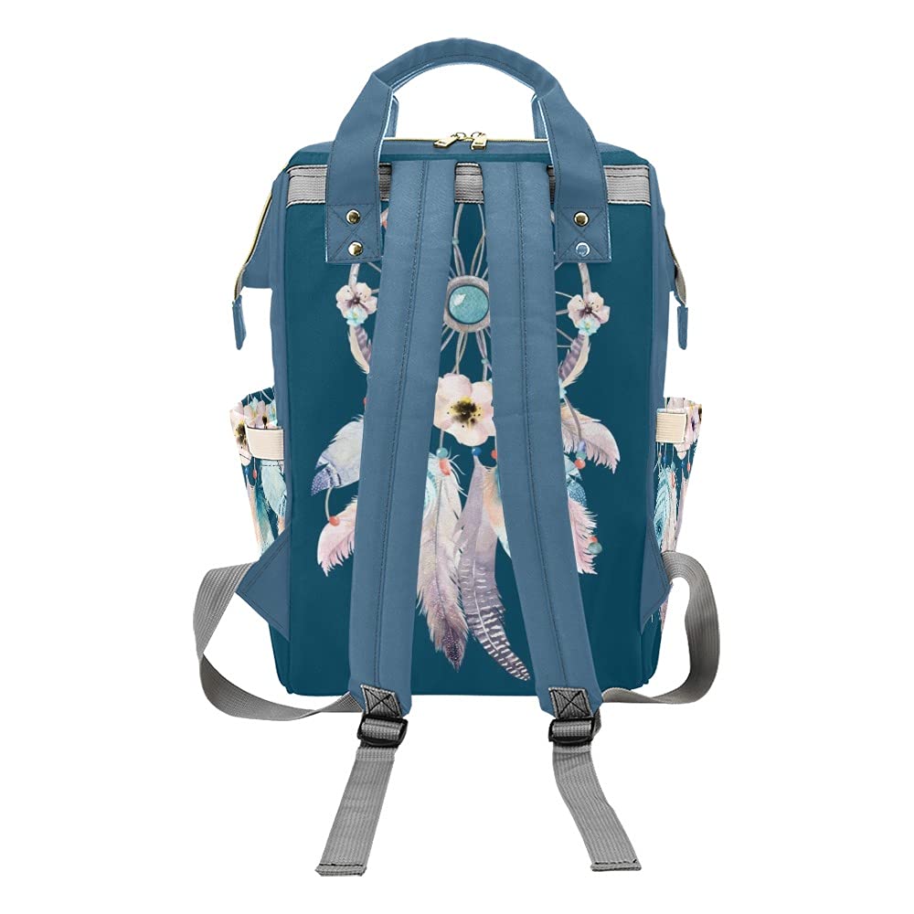 Personalized Fantasy Dream Catcher Diaper Backpack - Waterproof Baby Nursing Bag with Multiple Pockets, Travel Tote for Moms | Perfect Baby Shower Gift & Everyday Use for Park Outings, Shopping Trips, and Family Vacations