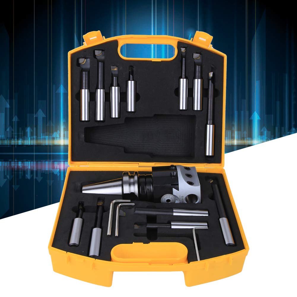 BT40-F1-18-12PCS High Precision CNC Boring Cutter Set - Durable Long Life Milling Tool Kit with Excellent Hardness & Toughness for CNC Milling Machines & Boring Machines - Perfect for Metalworking, Automotive Parts Manufacturing & Industrial Machining
