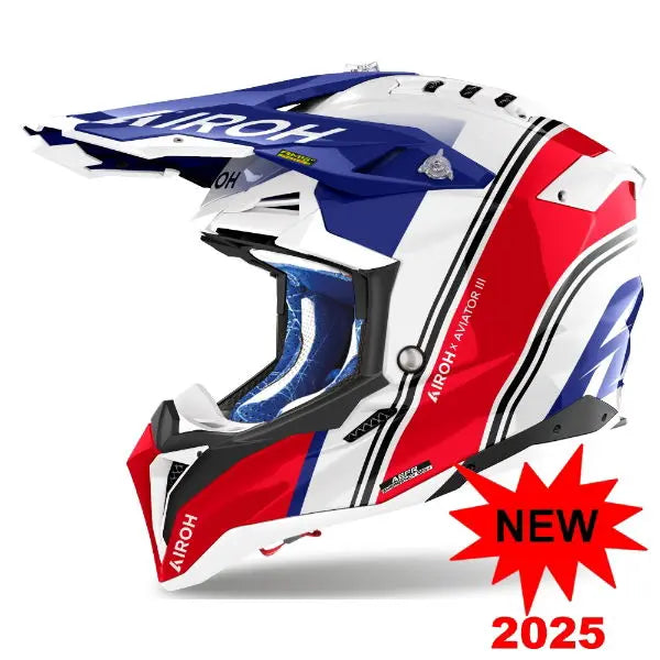 Airoh Aviator 3 Hima Gloss Red Motorcycle Helmet - DOT & ECE Certified for Street & Racing - Lightweight & Ventilated for Comfort - Perfect for Cruising, Touring & Sport Biking