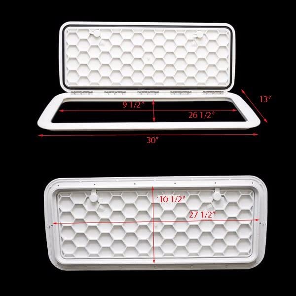 Jim Black Boat Deck Hatch Door 581-1330-05 | 13 x 30 Inch Polar White Marine Hatch | Waterproof & Durable Boat Access Hatch for Sailboats, Yachts & Fishing Boats