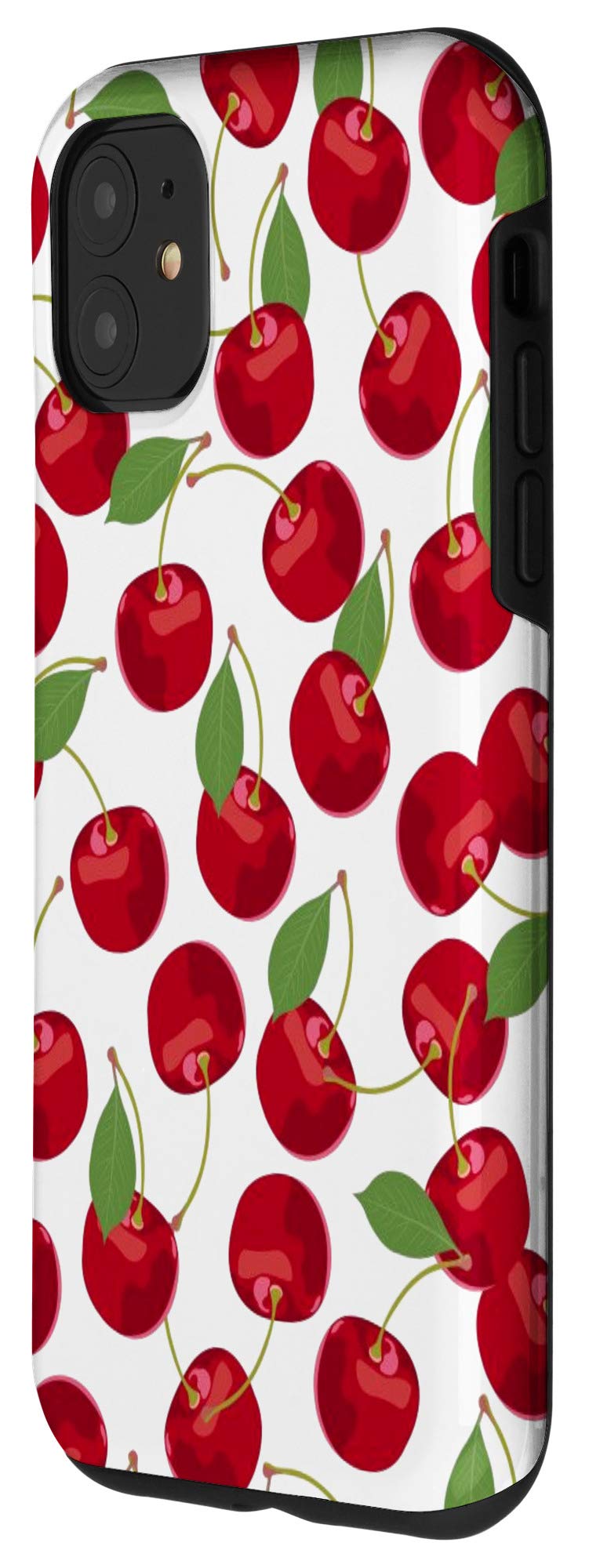 Vintage iPhone 11 Case - Retro Cherries Fruit Design, Rockabilly Style Bohemian Phone Cover | Perfect for Music Festivals, Vintage Lovers & Boho Fashion Enthusiasts
