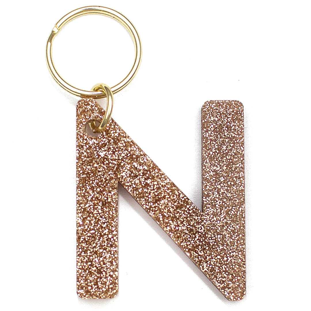 Custom Glitter Letter Keychain - Personalized Initial Keyring for Women & Girls - Perfect for Backpacks, Purses, and Gifts