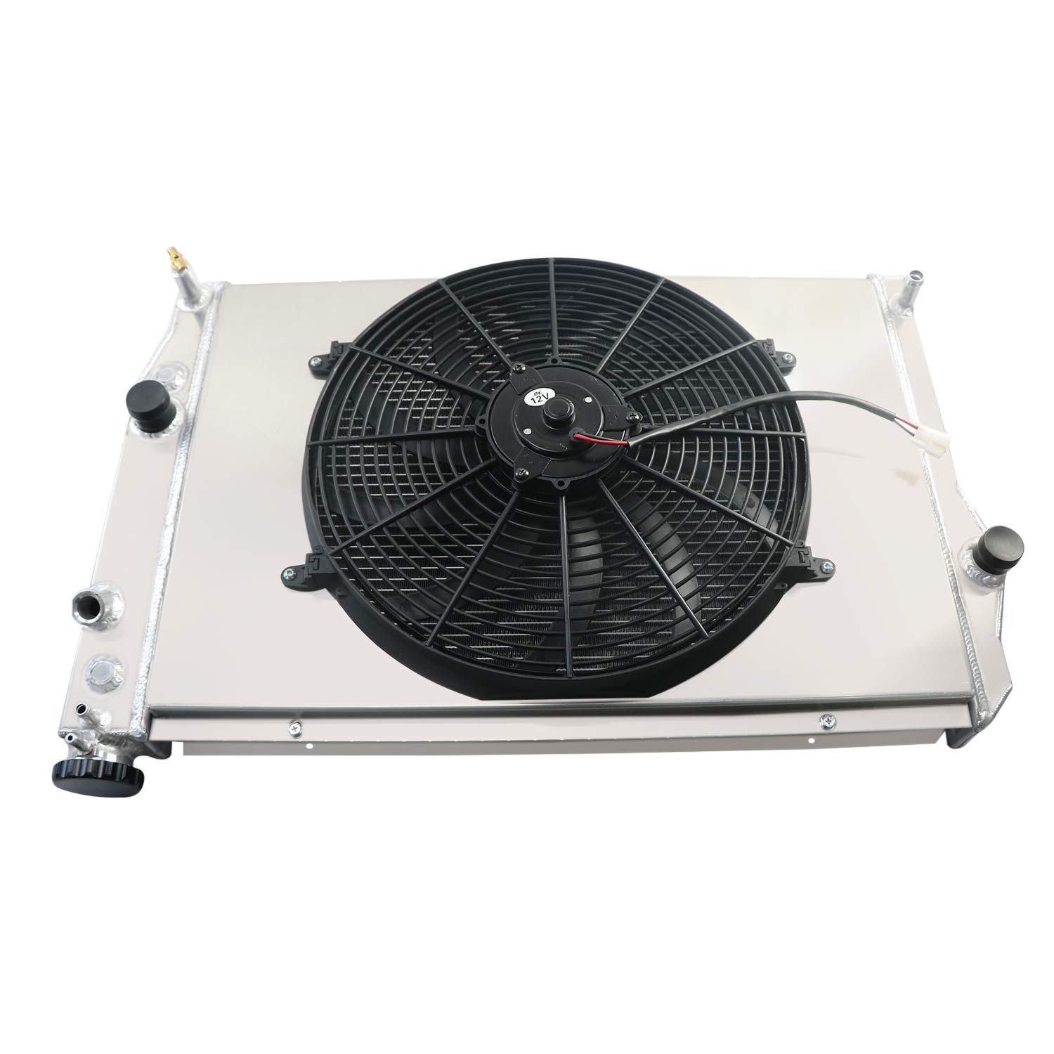 High Performance Full Aluminum Radiator for 1993-2002 Chevy Camaro & Pontiac Firebird 3.4L 3.8L 5.7L V6 V8 Gas Engine - 3 Row Radiator with Shroud Fan Relay Kits - Perfect for Street Racing & Hot Rod Upgrades