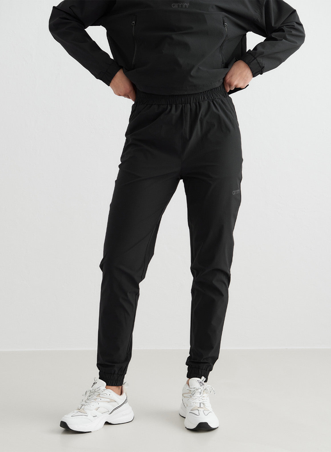 Black Windbreaker Pants for Men & Women - Lightweight Water-Resistant Joggers for Running, Hiking & Outdoor Activities